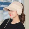 Gorro de invierno para mujer con agujero para coleta, gorra cortavientos, gorra nueva con protección para las orejas, gorra hueca, gorra gruesa y cálida, gorra de lana para exteriores
