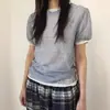 25 Colores de Primavera/Verano 4 Colores Coreano Ins Texturizado Plisado 3D Encaje Único Manga Corta Manga Abullonada Camiseta Top Estilo Japonés