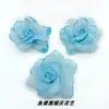 Rosa Pastoral Corsage DIY Grampo de Cabelo Flor Decorativa Flor Artificial Flor de Gaze com Pó Dourado Novo Produto 7cm Casamento