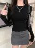 Camiseta base de algodón modal para mujer, cuello redondo, hombros normales, manga larga, nuevo modelo otoño e invierno 2026, alta elasticidad, corte ajustado, adecuada para capas, disponible para venta al por mayor