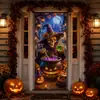 Sala de Estar Quarto Parede de Fundo Halloween Atmosfera Roxa Adesivo de Porta Impermeável à Prova de Óleo Hall de Entrada Adesivo Decorativo Em Estoque