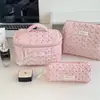Bolsa de Maquiagem de Bolinhas de Morango para Mulheres, Aparência Sofisticada, Bolsa Portátil para Armazenamento de Maquiagem para Viagem, Organizador de Produtos de Skincare, Necessaire