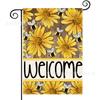 Popular Bandera Decorativa de Verano Americana con Estampado de Girasol y Margarita, Festival de Abejas de Amazon, Material de Lino para Jardín