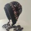 Chapéu de Pelúcia Tricotado com Cabeça Grande Estilo Coreano Feito à Mão Puro Outono e Inverno Moda Chapéu de Inverno Quente Rosto Pequeno Chapéu de Lã