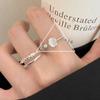 Exquisito Anillo de Piedra de Luz de Luna para Mujer Lujo Ligero Sensación de Alta Gama Anillo de Dedo Moderno Distintivo Estilo Dulce Cool Ajustable Anillo de Dedo para Adelgazar