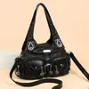 Suministro Exclusivo Transfronterizo de Moda Femenina Retro Lavado Vintage Chica Atrevida Bolso Tote Motociclista 2026 Bolso de Hombro de Gran Capacidad