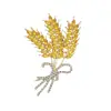 Broche de Espiga de Trigo Dorado de Alta Gama Coreano Decoración de Solapa de Traje Broche Exquisito para Abrigo de Dama Accesorios