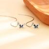 Pendientes de Mariposa Azules y Blancos Incrustados de Diamantes, Suaves y Elegantes, Pendientes de Ala de Mariposa, Pendientes Largos de Insectos