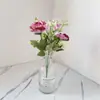 Envío Gratis Estilo Europeo Ramo de Rosas de Simulación 5 Tenedores Decoración Floral para el Hogar Sala de Estar Hotel Escritorio Flor de Seda Transfronterizo