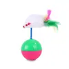 Juguete Tambaleante para Mascotas Gato Juguete de Plumas Ratón de Peluche con Plumas Juguete Interactivo para Gatos Bol de Juguete Duradero para Masticar Gato Jugueteo para Gatos Suministro Directo de Fábrica