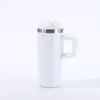 Taza de Coche Transfronteriza de 14oz/20oz con Asa de Acero Inoxidable de Doble Capa 304 Taza Aislada al Vacío Taza Portátil para Exteriores con Popote