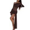 Amazon Transfronterizo Europeo y Americano 2026 Nueva Ropa para Mujer Elegante y con Estilo Vestido de Malla de un Hombro con Cintas Fluidas y Corte Ajustado