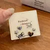 Set de Aretes de Madera de Pez Gato Lindos de Dibujos Animados para Mujer Aguja de Plata Exquisitos Divertidos Dulces Corazón de Niña Aretes de Dibujos Animados para Estudiante