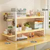 Prateleira de Armazenamento para Mesa, Organizador de Mesa, Estante Multi-Nível para Exibição de Livros, Painel Perfurado para Mesa de Escritório