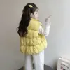 Colete Matelassê Infantil Outono e Inverno 2026 Novo Estilo Colete de Algodão com Penas Infantil Peça Externa Doce Bebê Top Quente
