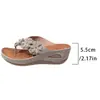 Sandalias de cuña de suela gruesa de estilo europeo y americano para verano, talla 43, suministro transfronterizo directo, chanclas de playa para mujer, venta al por mayor, talla grande