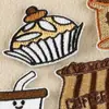 Comida original de dibujos animados, postre, café, bordado a máquina importado, accesorios de ropa DIY, bolsas de lona, equipaje, parches bordados