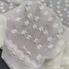 Tejido de encaje jacquard floral elástico de nailon-spandex, estilo fresco, material de encaje para vestido base de camisa, disponible en varios colores