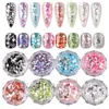 FULL BEAUTY Lançamento 8 Cores Hexagonal Glitter Lantejoulas Decorações para Nail Art Conjunto de Glitter Cor de Doce