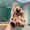 Pingente de Mini Bolsa 2026 com Pelúcia Estampada de Leopardo Pequena Bolsa Chaveiro de Carro Moda Presente de Feriado
