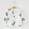 Cardigã para Roupa de Recém-Nascido, Body para Bebê, Roupa de Algodão Puro para Bebê para Primavera e Outono, Top Justo de Peça Única, Camada Base