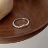 Anillo de Cuentas en V de Plata Esterlina S925 Estilo Coreano Estilo Coreano Moda Ins Versátil Estilo Frío para Ir al Trabajo Anillo Vegano para el Dedo Anular