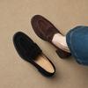 2 Tipos de Forro, Zapatos de Tacón Alto Retro de Piel de Oveja de Primera Capa, Lujo Accesible y Zapatos Planos de Alto Gusto, Mocasines de Otoño para Mujer, Cuero Genuino para Mujer