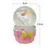Bola de Cristal Personalizada Anime Urso Fofo Resina Pequenos Enfeites Presente Bola de Água Giratória Decoração de Mesa Estátua Enfeites