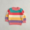Suéter de bebé INS Otoño Nuevo Traje de punto para bebé Camisa Suéter de niña Suéter de lana arcoíris Top redondo