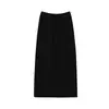 Venta de liquidación: Falda Casual de Lino para Mujer, Nueva Falda Larga de Verano con Abertura Trasera, Cintura Elástica, Falda de Corte A Adelgazante