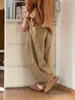 Pantalones Caqui Estilo Coreano Estilo Perezoso Pantalones de Pierna Ancha Fluidos para Mujer Pantalones Casuales para Bajitas Forma de Pera Pantalones de Pierna Recta Primavera