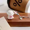 Llavero de Gato Caramelo de Resina 3D Flocado Lindo de Dibujos Animados Colgante de Bolsa Correa para Teléfono Funda para Auriculares Ccd