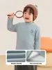 Camiseta Térmica Kaka Panda para Meninos com Forro de Fleece, Roupa de Inverno Infantil, Camiseta de Manga Longa para Bebê, Blusa de Inverno para Meninas, Estilo Moderno