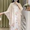 Chal Cheongsam Estilo Chino Nuevo Cárdigan Exterior para Mujer Primavera y Verano Delgado Elegante Encaje Hueco Borla Chal Antiguo