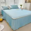 Conjunto de Três Peças 2026 Novo Estilo Saia de Cama e Colchonete de Seda Gelada para Resfriamento