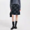 Falda Estilo Preppy Retro para Mujer, Estilo Otoño e Invierno, Falda Corta para Personas Bajas, Falda de Cuadros Línea A