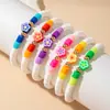 Pulseira de Flores Estilo Férias Boêmio, Contas Doces de Argila Macia Elástica em Cores Macaron, Estilo Ins