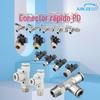 Origem fábrica PD rosca externa lado tee cobre completo conector rápido plugue conector rápido aço inoxidável conector T-tipo T conector