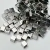 Acessórios para pulseira e colar multi-faceados com contas quadradas de aço inoxidável acessórios para joias diy pulseira contas soltas contas atacado
