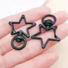 Llavero de Estrella de Cinco Puntas Pintado en Spray de Aleación de Zinc de Colores 33x24 mm con Clip de Perro Accesorios para Joyería Hecha a Mano DIY
