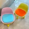 Banqueta doméstica pequena giratória, banqueta baixa com rodas, ferramenta amigável para crianças, banqueta infantil com rodas, banqueta redonda preguiçosa com encosto