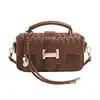 Bolsa de Mão Tecida Cor Sólida Estilo Retrô Yuezi para Mulheres, Bolsa de Ombro Simples e Moderna para o Dia a Dia, Bolsa Pequena Quadrada Transversal de Alta Qualidade