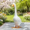Artículo Popular Transfronterizo: Estatua Personalizada de Resina Giddy el Ganso del Porche Decoración de Escultura de Ganso Blanco para Jardín