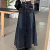 Falda Vaquera Vintage para Mujer Primavera Nueva Cuerpo en Forma de Pera Talla Grande Chica Gordita Adelgazante Longitud Media Línea A Cadera Falda