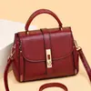 Bolso de Mujer 2023 Nuevo Moda Vintage Bolso de Hombro Cuero Suave Mediana Edad Mano Cruzado Bolso de Mujer Venta al por Mayor Tendencia