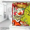 Bestseller transfronterizo de Amazon: Cortina de ducha verde del Grinch, cortina de ducha impermeable de pongee con estampado digital de dibujos animados