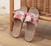 Primavera y Verano Nuevas Pantuflas de Lino para el Hogar para Interior Antideslizantes de Fondo Grueso Suave Algodón y Lino para las Cuatro Estaciones Sandalias Transpirables para el Hogar para Mujer