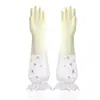 Luvas de Limpeza Doméstica Estendidas para Lavar Louça Luvas de Cozinha de Látex Duráveis e à Prova d'Água para Lavar Roupas