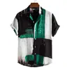 Comercio exterior transfronterizo nueva moda casual para hombre talla grande camisa de manga corta con estampado 3D, camisa de hombre