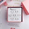7 Pares de Pendientes de Tachuela para Estudiantes Mujeres Estilo Coreano Simple Pequeños Lindos Conjunto Combinación Pendientes Joyería para Orejas